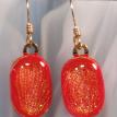 Red dichroic earrings